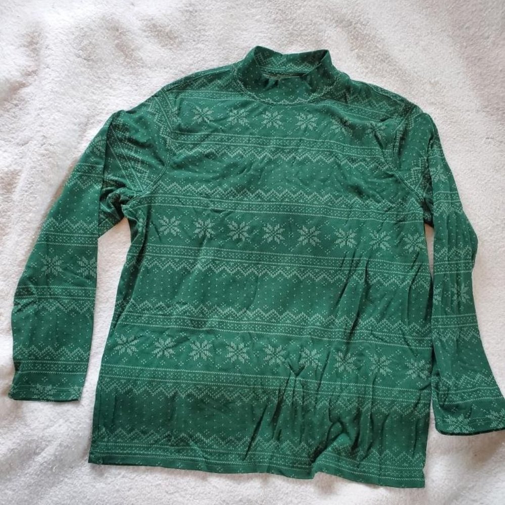 Vintage Northcrest Snowflake Pullover Shirt, Sz 1XL